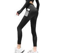 FDEETY Pantalones Yoga Mujer Leggins Deportivos con Bolsillo Push up Polainas Deporte Mallas Fitness Anticeluliticos Pantalon Compression Cintura Alta Running Pilates Gimnasio