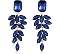 FDEETY Pendientes para Mujer Colgantes Cristal de Araña Aretes Cuelgan Largos de Fiesta Pendientes Boda Cristal Diamantes de Imitació ()