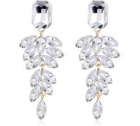 FDEETY Pendientes Colgantes Hoja Cristal Brillante Elegantes Joyas Mujer Accesorios Lujo Decorativos Novia