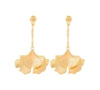 FDEETY Pendientes Colgantes Hoja Ginkgo Biloba Plateados Brillantes Joyería Elegante Adornos Femeninos Accesorios Decorativos