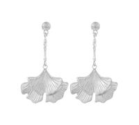 FDEETY Pendientes Colgantes Hoja Ginkgo Biloba Plateados Brillantes Joyería Elegante Adornos Femeninos Accesorios Decorativos