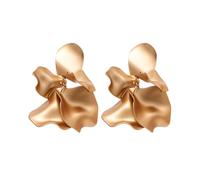 FDEETY Pendientes Colgantes Pétalos Ondulados Metálicos Elegantes Joyería Decorativa Accesorios Mujer Estilo Minimalista