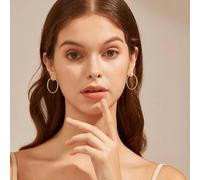 Fdeety Pendientes De Aro Dorados Grandes Para Mujer Joyería Elegante Y Versátil Accesorios De Moda Pendientes De Oro Para Ocasiones Especiales