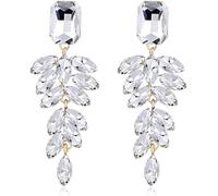 FDEETY Pendientes para Mujer Colgantes Cristal de Araña Aretes Cuelgan Largos de Fiesta Pendientes Boda Cristal Diamantes de Imitació ()