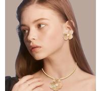 FDEETY Pendientes de flor con perlas joyería elegante para mujeres diseño floral pendientes de moda accesorios de alta calidad para ocasiones especiales conjunto de 3 piezas