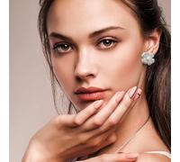 Fdeety Pendientes De Flor Dorada Con Perla Joyería Elegante Para Mujer Pendientes De Botón Florales Accesorios De Moda