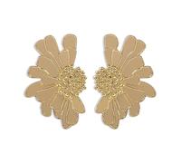 FDEETY Pendientes de Margarita Vintage Colgante Exagerada Flor Pendientes Elegante Gota Statement Florales Pendientes para Mujer Niña (Oro)