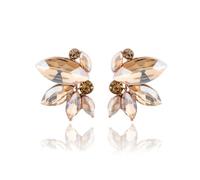 FDEETY Pendientes de Marquesa Flor de Cristal - Nupcial de Boda Fiesta Bisutería (Champán)