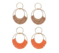 FDEETY Pendientes de Ratán Boho para Verano Hechos a Mano para Mujer y Niñas