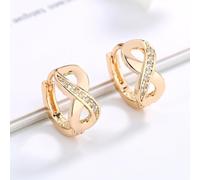 FDEETY Pendientes en forma de infinito con circonitas multicolor aros dorados joyería fina para mujeres pendientes elegantes de alta calidad accesorios de moda