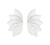 FDEETY Pendientes Hojas Texturizadas Metálicas Brillantes Joyería Elegante Accesorios Mujer Estilo Naturaleza Adornos Orejas