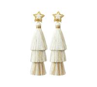 Fdeety Pendientes Largos De Borlas Verdes Con Estrella Y Cristales Para Mujer Elegantes Y Sofisticados Accesorios De Moda Para Fiestas Y Eventos Especiales