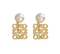 FDEETY Pendientes Mujer 18K Pendientes de Perlas con Corte Geométrico Pendientes Antialergicos Pendientes Colgantes Adecuado para llevar a Diario Fiesta(Oro)