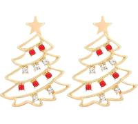 FDEETY Pendientes Mujer Árbol de Navidad Dorados con Cristales Joyería Festiva para Celebraciones Singularu(Metallic)