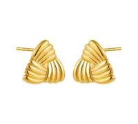 FDEETY Pendientes Ovalados Texturizados Oro 18k Diseño Ondulado Estilo Minimalista Joyería Elegante Acabado Brillante