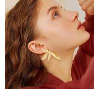 FDEETY Pendientes para Mujer Plata 925 Oro Vintage Pendientes Colgantes Pendientes Hoja Floral Grande Hipoalergénicos Joyería de Banquete para las Mujeres y las Niñas
