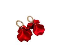 FDEETY Pendientes Pétalos Texturizados Ovalados Dorados Elegantes Colgantes Brillantes Artesanales Mujer Joyería Accesorios