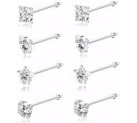 FDEETY Piercing Nariz Acero Quirúrgico Formas Variadas Estrella Cuadrado Corazón Redondo Cristal Brillante Barra L