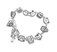 FDEETY Pulsera Animada Kawaii Dibujos Animales Adorables Colgantes Plata Ajustable Joyería Personalizada Accesorios Muñeca