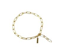 FDEETY Pulsera Cadena Eslabones Rectangulares Minimalista Acero Inoxidable Cierre Barra T Ajustable Joyería Mujer