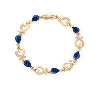 FDEETY Pulsera Corazón Elegante Cristales Rojos Brillantes Adornos Dorados Joya Femenina Ajustable Decorativa