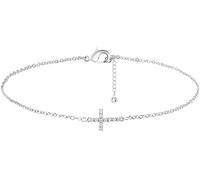 FDEETY Pulsera Cruz Horizontal Cristales Brillantes Cadena Delicada Ajustable Joya Elegante Mujer