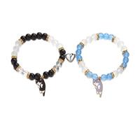 FDEETY Pulsera Elástica Cuentas Cristal Decorativa Charm Gato Adorno Muñeca Joya Femenina Complemento Elegante