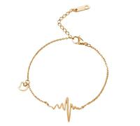 FDEETY Pulsera Elegante Latido Corazón Colgante Acero Inoxidable Cadena Ajustable Joyería Mujer Accesorio Minimalista