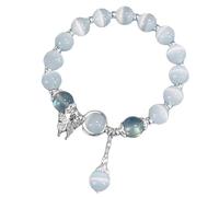 FDEETY Pulsera Elegante Piedra Luna Azul Colgante Mariposa Cristalina Joya Femenina Accesorio Muñeca Decoración