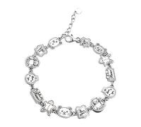 FDEETY Pulsera Infantil Dibujos Animados Osito Estrella Plata Ajustable Joyería Niños Accesorios moda Juvenil Brazalete Decorativo