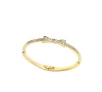 FDEETY Pulsera Lazo Elegante Cristales Brillantes Brazalete Ajustable Cierre Seguro Joya Femenina Accesorio Diario