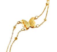 FDEETY Pulsera Mariposa Elegante Doble Cadena Ajustable Joyería Infantil Accesorios Decorativos Mariposa Relieve Detalle Artesanal