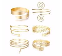 FDEETY Pulsera Mujer 6 Pcs Llamativos Aleación Serpiente Vintage Joyería de Boda ideales para Fiestas Festivales y Moda Diaria（Oro）