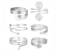 FDEETY Pulsera Mujer 6 Pcs Llamativos Aleación Serpiente Vintage Joyería de Boda ideales para Fiestas Festivales y Moda Diaria（Plata）