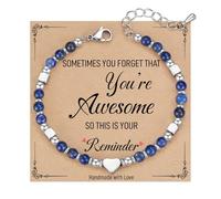 FDEETY Pulsera Mujer Cuentas de Piedra Natural Pulseras Pequeñas Ajustables Perfecto para Yoga Meditación Regalos Elegante y Duradero(LapisláZuli)
