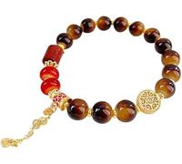 FDEETY Pulsera Mujer Singularu con Cuentas de Piedra Natural y Detalles Dorados Joyería Elegante para Regalos Originales para Mujer y Graduación