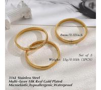 Fdeety Pulseras De Acero Inoxidable 316l Chapadas En Oro Real De 18k Set De 3 Piezas Hipoalergénicas Microelásticas Y Resistentes Al Agua Para Mujer Elegantes Y Modernas Ideales Para Cualquier Ocasión