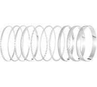 FDEETY 10 Piezas Pulseras para Mujeres Multi Apilables Brazalete India Brazalete Juego de Pulseras Boda (Plata)