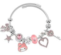 FDEETY Pulseras Mujer Lindo Anime Cartoon Pulsera Elegante Delicado Pulsera Joyería Aniversario Cumpleaños Regalo para Niña Rosa