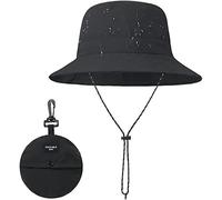 FDEETY Plegable Sombrero de Pescador con cordón Ajustable Mujer Hombre Impermeable Sombrero de Sol Verano Playa Gorra Unisex para Senderismo Deportes al Aire Libre Negro