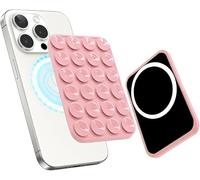 FDEETY Soporte Magnético para Móvil con Ventosa de Silicona con imán Portátil Multifuncional Placa Magnética Compatible Fundas Teléfono Universal Smartphone(Rosa)