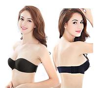 FDEETY Sujetador sin Tirantes Mujer Push up Adhesivo Invisible Multiposición Strapless Bra Efecto Realce Sujetadores Mujer Invisible para Vestidos Escotados y Eventos Especiales