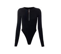FDEETY Traje de Baño para Mujeres Cuello Redondo con Cremallera y Manga Larga Traje de Baño para Damas Casualjumpsuit para Salir