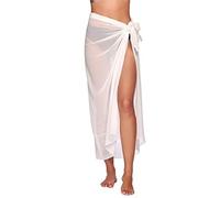 Traje de baño para mujer, pareo de playa, faldas envolventes, sexy, elegante, playa, pareos, bikini, bufandas, vestido, blanco, M