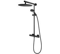 FDesign Anima conjunto de ducha a pared con termostato con rociador con efecto lluvia negro FD5-ANA-7U-22