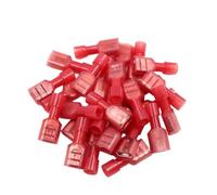FDFN1.25-250 FDFN1-250 brass Female Insulated Spade joint Cable Wire Connector 100PCS suit 0.5-1.5mm2 22-16AWG FDFN
