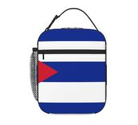 fdgbnm Bolsa de almuerzo con bandera cubana. Bolsa de almuerzo aislada, bolsa térmica con bolsillos para el trabajo y la escuela