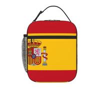 fdgbnm Bolsa de almuerzo con bandera española. Bolsa térmica con bolsillos para el trabajo y la escuela