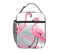 fdgbnm Bolsa de almuerzo de flamenco rosa. Bolsa de almuerzo aislada, bolsa térmica con bolsillos para el trabajo y la escuela