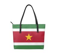 fdgbnm Bolso de mano con estampado de bandera de Surinam para mujer, bolso grande de piel sintética.
